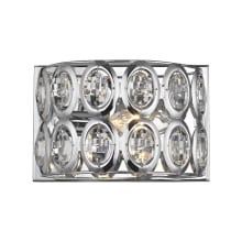 Tessa Single Light 8" Wide Bathroom Sconce with Crystals Set in Chrome Cutouts