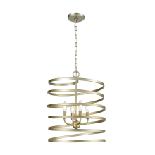 Whirlwind 4 Light 17" Wide Taper Candle Chandelier
