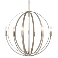 Rotunde 6 Light 26" Wide Taper Candle Style Chandelier