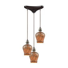 Sojourn 3 Light 10" Wide Multi Light Pendant with Lava Toned Glass Shades