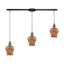 Sojourn 3 Light 36" Wide Linear Pendant with Lava Toned Glass Shades