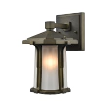 1 Light Lantern LED Outdoor Wall Sconce with Copper Glass Shades from the Brighton Collection
