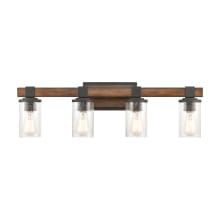 Annenberg 4 Light 29" Wide Bathroom Vanity Light - Ballard Wood / Distressed Black