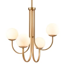 Caroline 4 Light 26" Wide Chandelier with Etched Opal Glass Shades