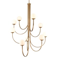 Caroline 9 Light 44" Wide Chandelier with Etched Opal Glass Shades