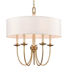 Neville 5 Light 23" Wide Drum Chandelier with Fabric Shade