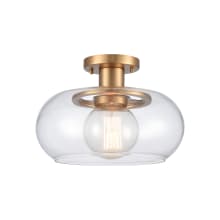 Clement 13" Wide Semi-Flush Ceiling Fixture with Clear Glass Shade