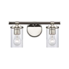 Burrow 2 Light 15" Wide Vanity Light with Clear Glass Shades
