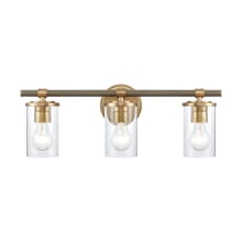 Burrow 3 Light 22" Wide Vanity Light with Clear Glass Shades