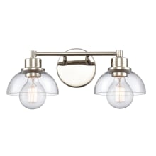 Julian 2 Light 16" Wide Vanity Light with Clear Glass Shades