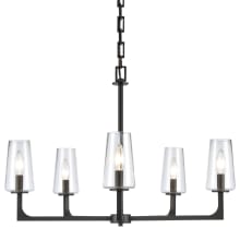 Fitzroy 5 Light 28" Wide Taper Candle Style Chandelier with Clear Glass Shades