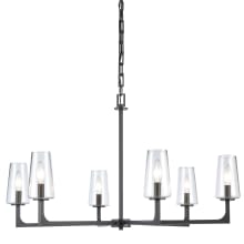 Fitzroy 6 Light 34" Wide Taper Candle Style Chandelier with Clear Glass Shades