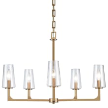Fitzroy 5 Light 28" Wide Taper Candle Style Chandelier with Clear Glass Shades