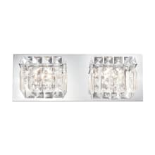 Crown 2 Light 13" Wide Bathroom Vanity Light with Clear Crystal Shades