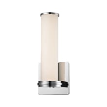 Baton Single Light 13" Tall LED Wall Sconce with Opal White Glass Diffuser