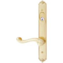 Designer Brass Door Configuration 4 Keyed Entry Multi Point Narrow Trim Lever Set with American Cylinder Above Handle