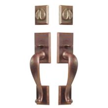 Rectangular Sectional Double Cylinder Grip-by-Grip Keyed Entry Sandcast Bronze Handleset