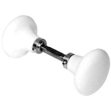 Porcelain Reversible Non-Turning Two-Sided Dummy Door Knob Set from the Threaded Spindle Knob Set Collection