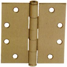 4.5" x 4.5" Solid Brass Square Corner Plain Bearing Mortise Hinge - Pair