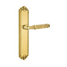 Designer Brass Door Configuration 1 Patio Multi Point Trim Lever Set with American Cylinder Below Handle