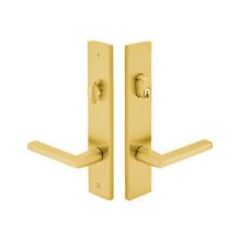 Brass Modern Door Configuration 3 Passage Multi Point Trim Lever Set with American Cylinder Above Handle