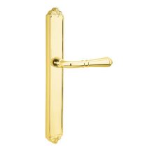 Designer Brass Door Configuration 5 Thumbturn Multi Point Narrow Trim Lever Set with European Cylinder Below Handle