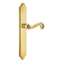 Classic Brass Door Configuration 6 Patio Multi Point Narrow Trim Lever Set with American Cylinder Below Handle