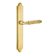Classic Brass Door Configuration 6 Inactive Multi Point Narrow Trim Lever Set with American Cylinder Below Handle