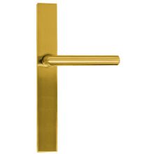 Brass Modern Door Configuration 6 Inactive Multi Point Narrow Trim Lever Set with American Cylinder Below Handle