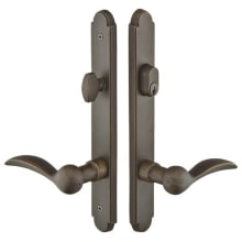 Sandcast Bronze Door Configuration 8 Keyed Entry Multi Point Narrow Arched Trim Lever Set with American Cylinder Below Handle