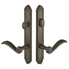 Lost Wax Cast Bronze Door Configuration 8 Keyed Entry Multi Point Narrow Trim Lever Set with American Cylinder Below Handle