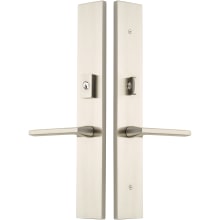 Brass Modern Door Configuration 2 or 4 Keyed Entry Multi Point Trim with American Cylinder Above Handle