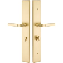 Brass Modern Door Configuration 5 Patio Multi Point Trim with European Cylinder Below Handle