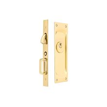 7-1/2" Height Solid Brass Keyed Entry Pocket Door Mortise Lock