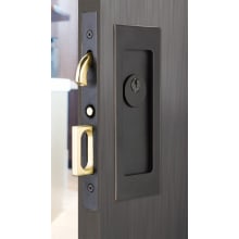 Modern Rectangular 7-1/4 Inch Single Cylinder Keyed Entry Mortise Pocket Door Lock for 1-3/8" Thick Doors