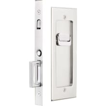 Modern Rectangular 7-1/4 Inch Privacy Mortise Pocket Door Lock for 1-3/4" Thick Doors