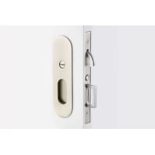 Narrow Oval 7-1/4 Inch Tall Privacy Mortise Pocket Door Lock for 1-1/2" Thick Doors