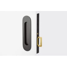 Narrow Oval 7-1/4 Inch Tall Inactive Dummy Mortise Pocket Door Pull for 2-1/8" Thick Doors