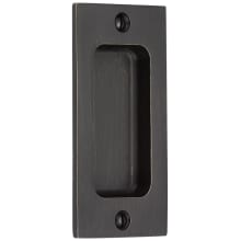 4 Inch Tall Sandcast Bronze Modern Rectangular Flush Pull for Sliding Doors