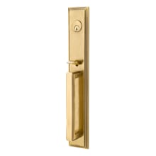 Melrose Style Single Cylinder Panic Proof UL Mortise Handleset from the Brass Modern Collection