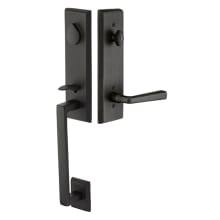 Rustic Modern Rectangular One Piece Single Cylinder Keyed Entry Handleset from the Sandcast Bronze Collection