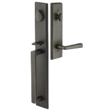 Rustic Modern Rectangular Full Plate Single Cylinder Keyed Entry Handleset from the Sandcast Bronze Collection