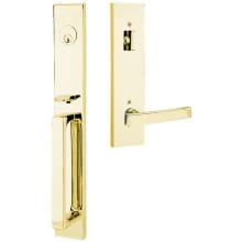 Lausanne Right Handed Full Plate Single Cylinder Keyed Entry Handleset with Geneva Interior Lever