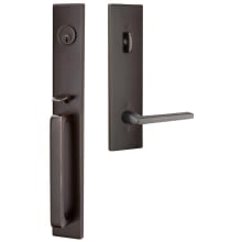 Lausanne Right Handed Full Plate Single Cylinder Keyed Entry Handleset with Helios Interior Lever