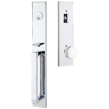 Lausanne Full Plate Single Cylinder Keyed Entry Handleset with Laurent Interior Knob