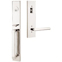 Lausanne Right Handed Full Plate Single Cylinder Keyed Entry Handleset with Stuttgart Interior Lever