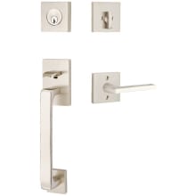 Baden Left Handed Sectional Single Cylinder Keyed Entry Handleset with Helios Interior Lever
