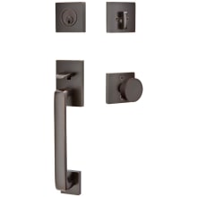 Baden Sectional Single Cylinder Keyed Entry Handleset with Round Interior Knob