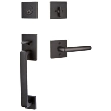 Baden Right Handed Sectional Single Cylinder Keyed Entry Handleset with Stuttgart Interior Lever