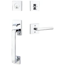 Baden Right Handed Sectional Single Cylinder Keyed Entry Handleset with Stuttgart Interior Lever